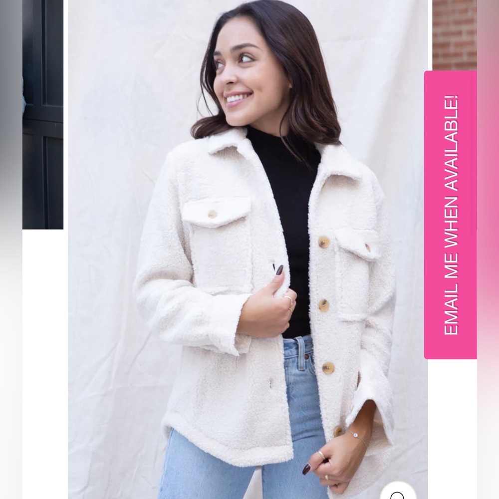 BRAND NEW & NEVER WORN Deluc Ezra White Sherpa Shacket SMALL $90 OBO - Picture 3 of 5